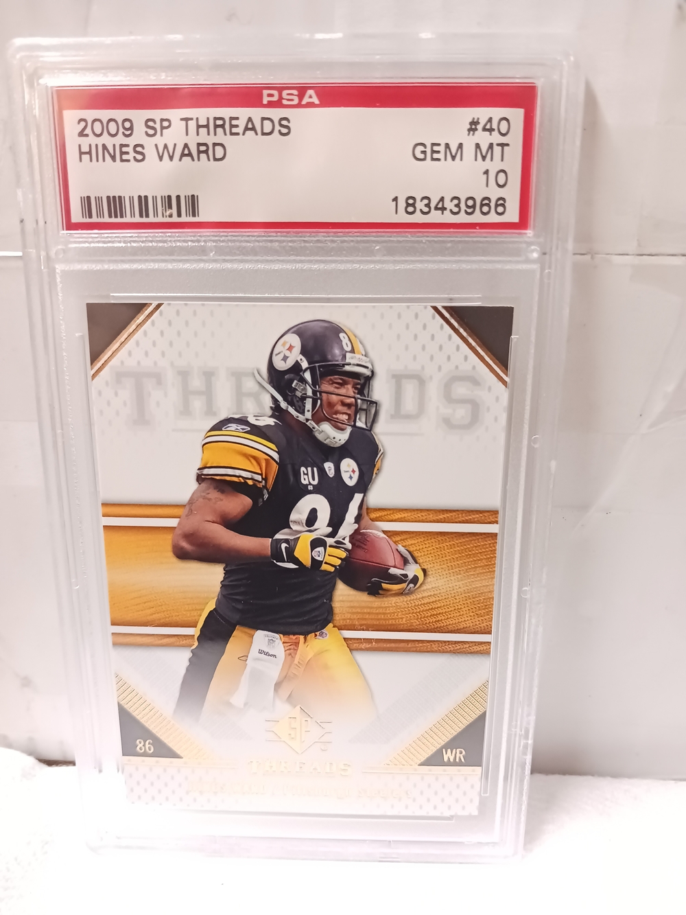 2009 SP Threads Hines Ward PSA 10 - Black & Gold Steelers Card  POP 4!!!